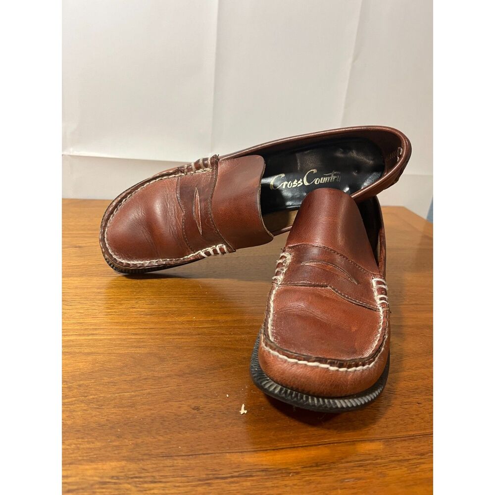 Vintage Leather Penny Loafer Vinyl Lining CrossCountry Size 7
